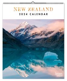 New Zealand 2024 14 x 12 Inch Monthly Deluxe Vertical Wall Calendar