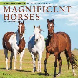 Magnificent Horses | 2025 12 x 24 Inch 18 Months Monthly Square Wall ...